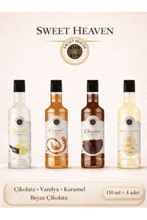 sweet heaven 4'lü Karışık Kahve Ve Kokteyl Şurubu 4x110ml (BEYAZ ÇİKOLATA ,KA...