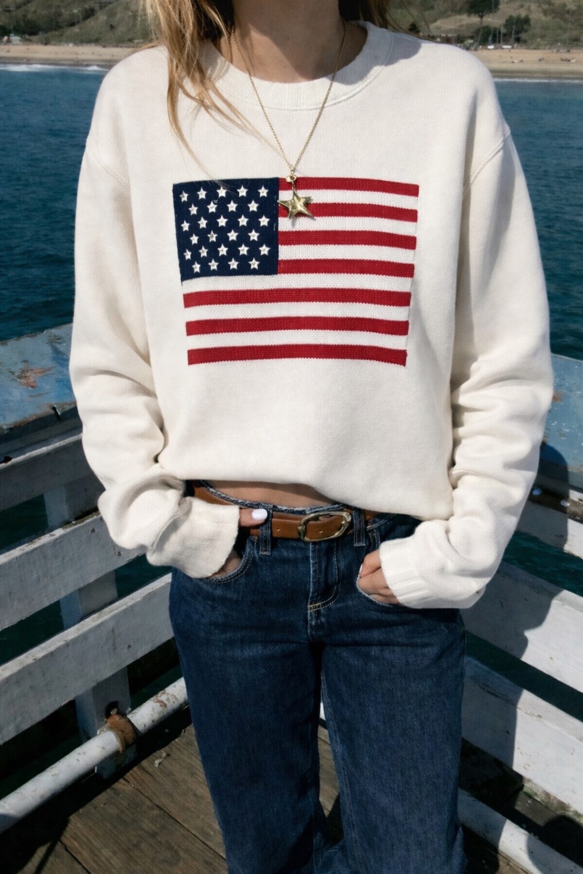 Jose Clothing Premium Oversize Kesim Uzun Kollu Baskılı Sweatshirt — سفید JCSW1002