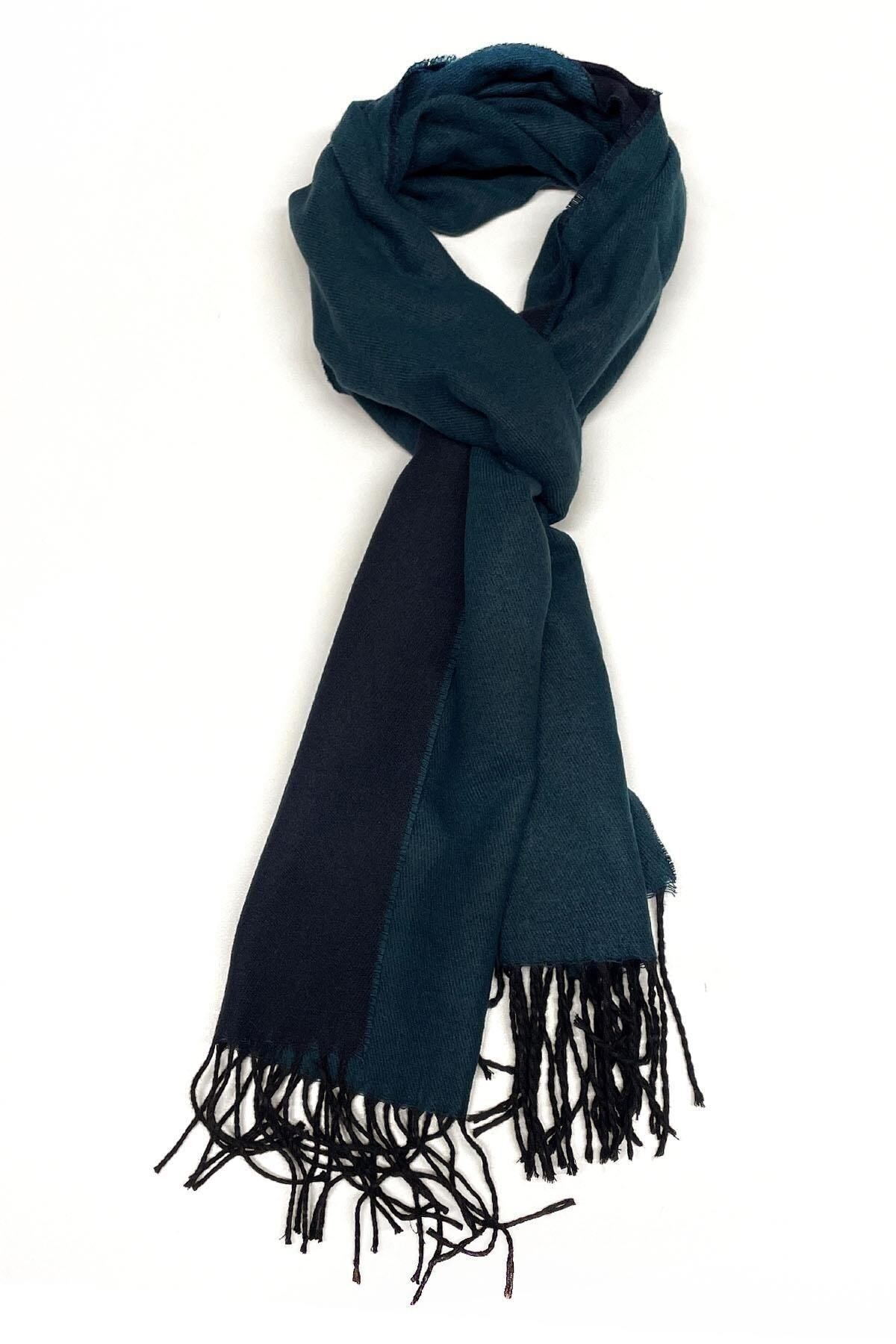  شال گردن مردانه دو رو سرمه‌ای - سبز K403