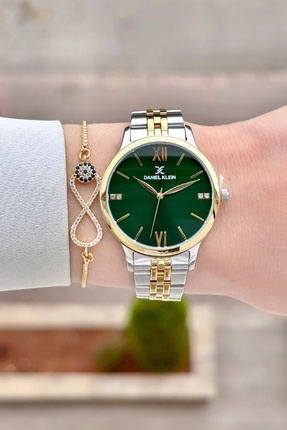 Daniel Klein Kadranı Yeşil Kordonu Sarı Silver Renk 24 Ay Garantili 35 mm Kad...