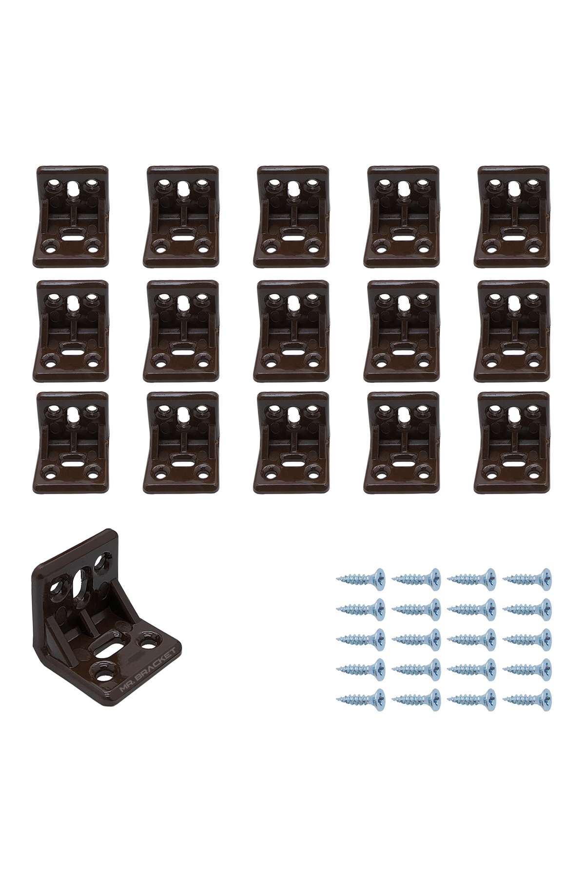 15 pcs. White Coffee L Miter Corner Connection Apparatus - Furniture Cabinet Shelf Drawer Fixing Assembly