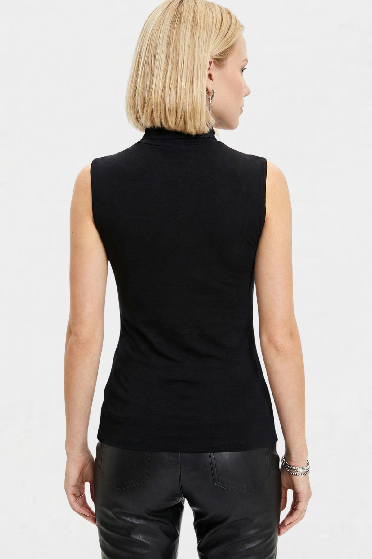 VODENS  Siyah Kolsuz Body Bluz - Görsel 4