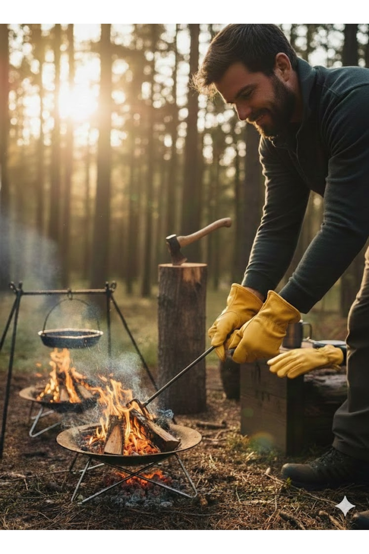 RUSSEL BUSHCRAFT KAMP ELDİVEN Premium Hakiki Deri Kamp Eldiveni ve Outdoor Eldiveni görsel 4