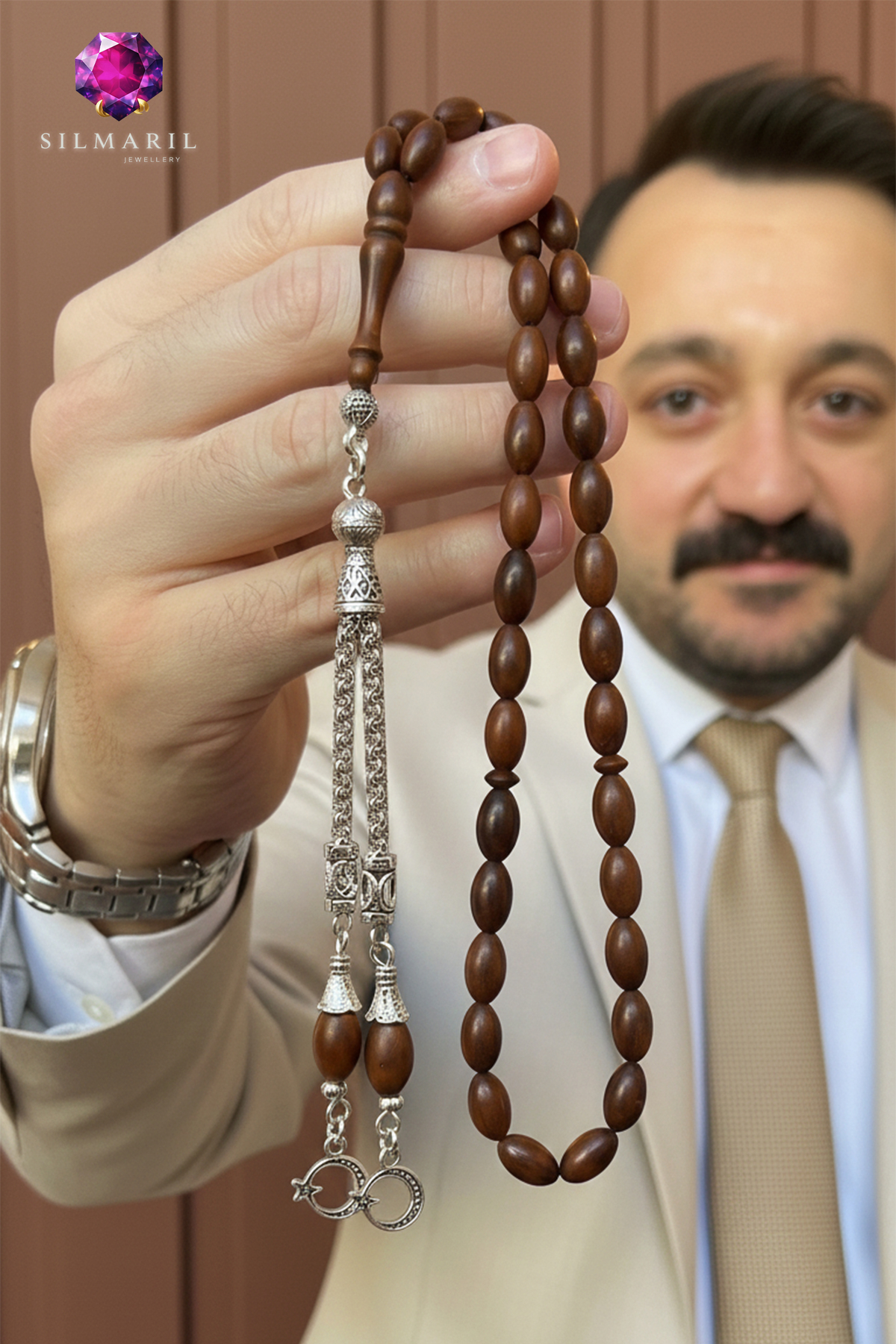 Doğal Kuka Meyvesinden Üretilen Antibakteriyel Kuka Tespih - Çift Püsküllü