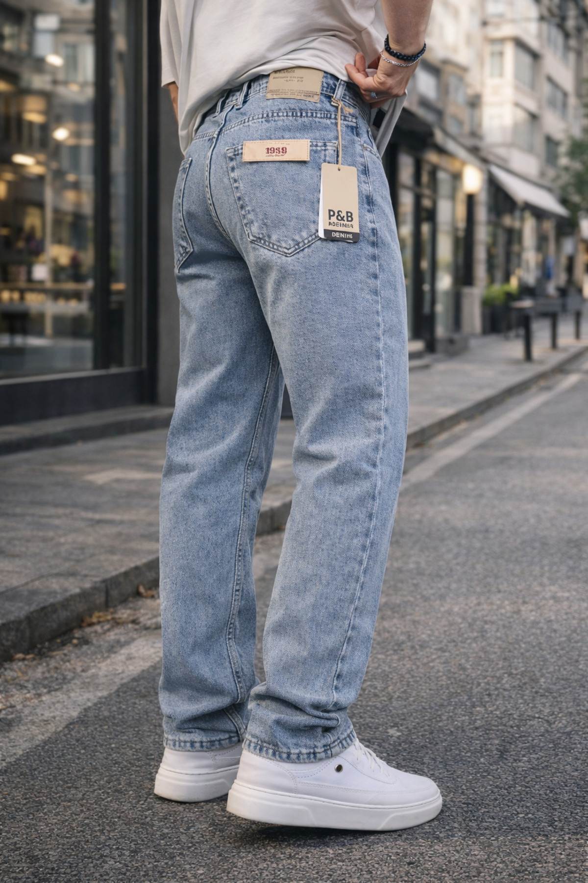 Z1MAN Mavi Relax fit Regular kalıp Pantolon Straight Leg 2026 görsel 2