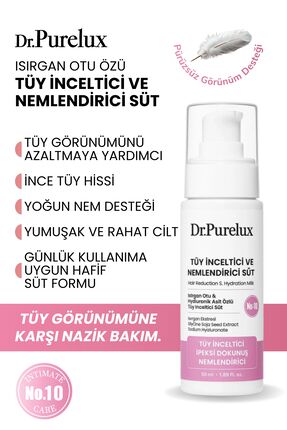 Dr.Purelux Tüy Azaltıcı, Tüy Inceltici ve Nemlendirici Süt – Isırgan Otu & Hy...