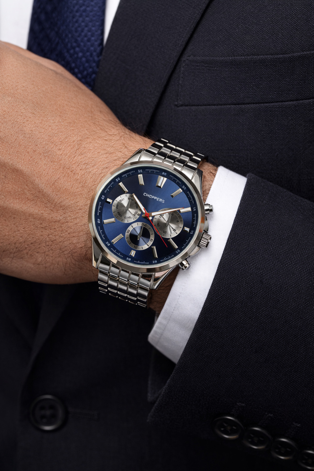 ساعت مچی مردانه بند فلزی فصلی + دستبند هدیه