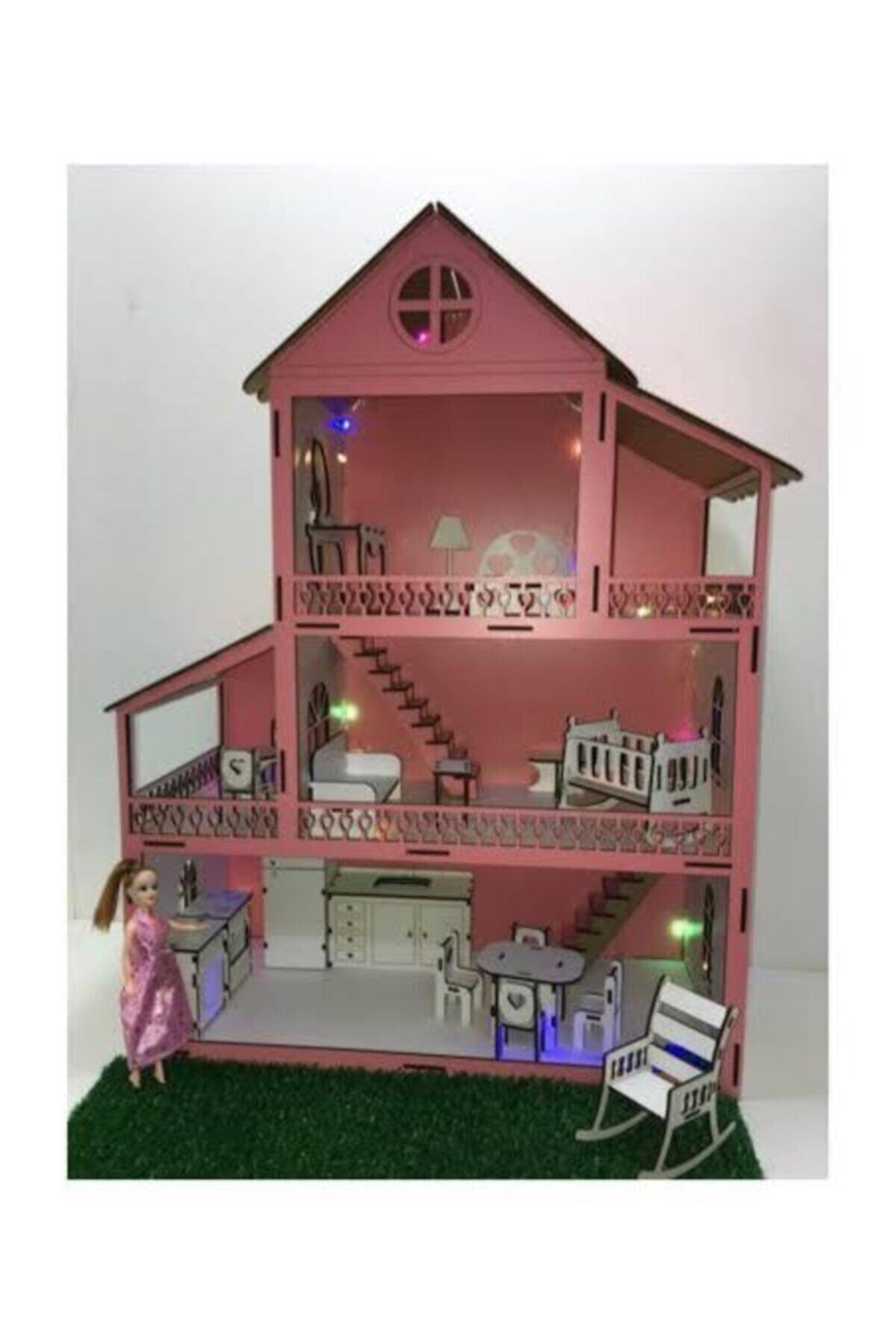 Genel Markalar Ahşap Işıklı Barbie Bebek Evi Barbie Bebek Ve Bebek Şampuanı fotoğrafı 4 (önizleme)