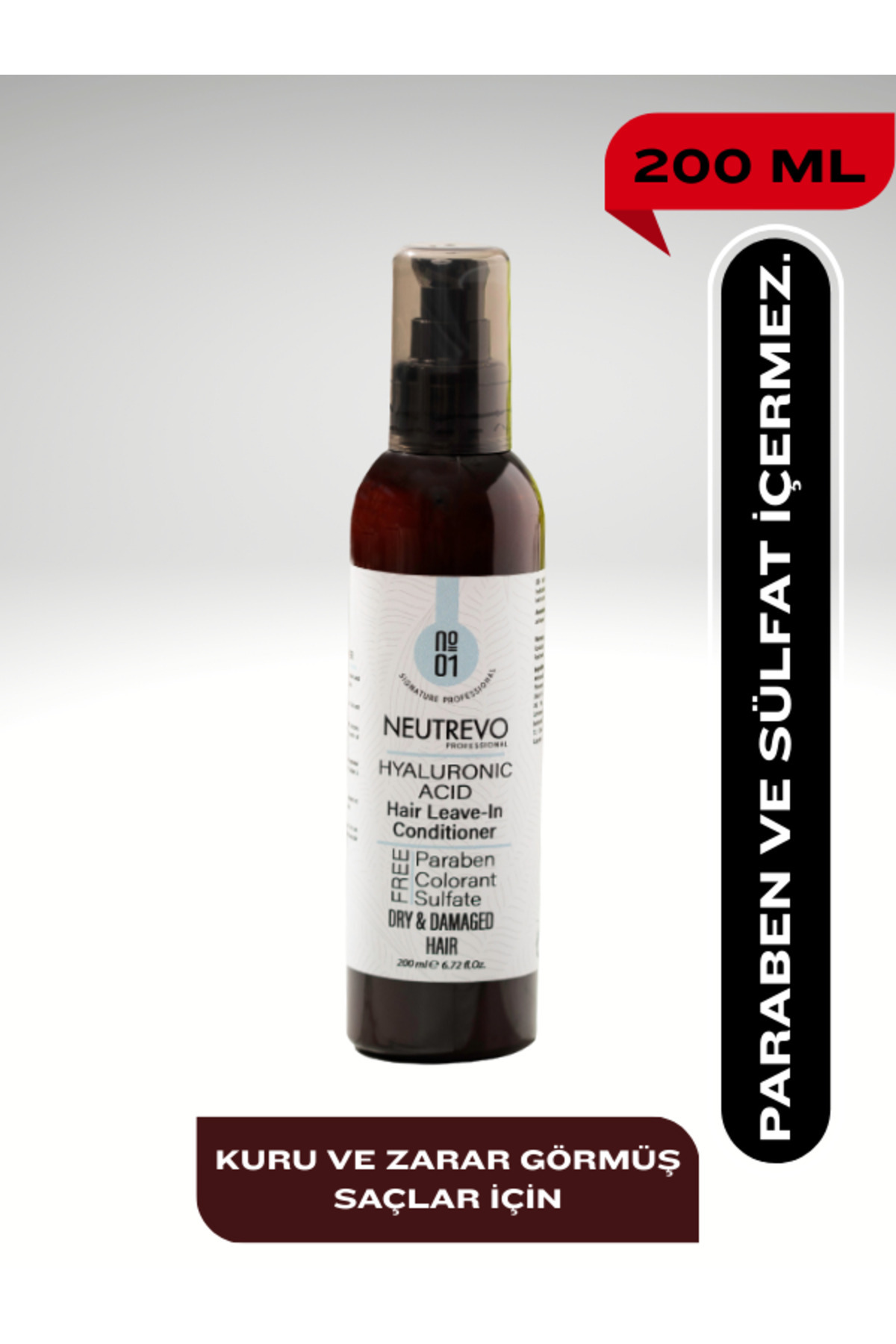 Neutrevo Professional No:1 Hyaluronic Acid Serisi Nem Ve Dolgunluk Veren Durulanmayan Saç Bakım Kremi 200 ML — NeutrevoNo1L