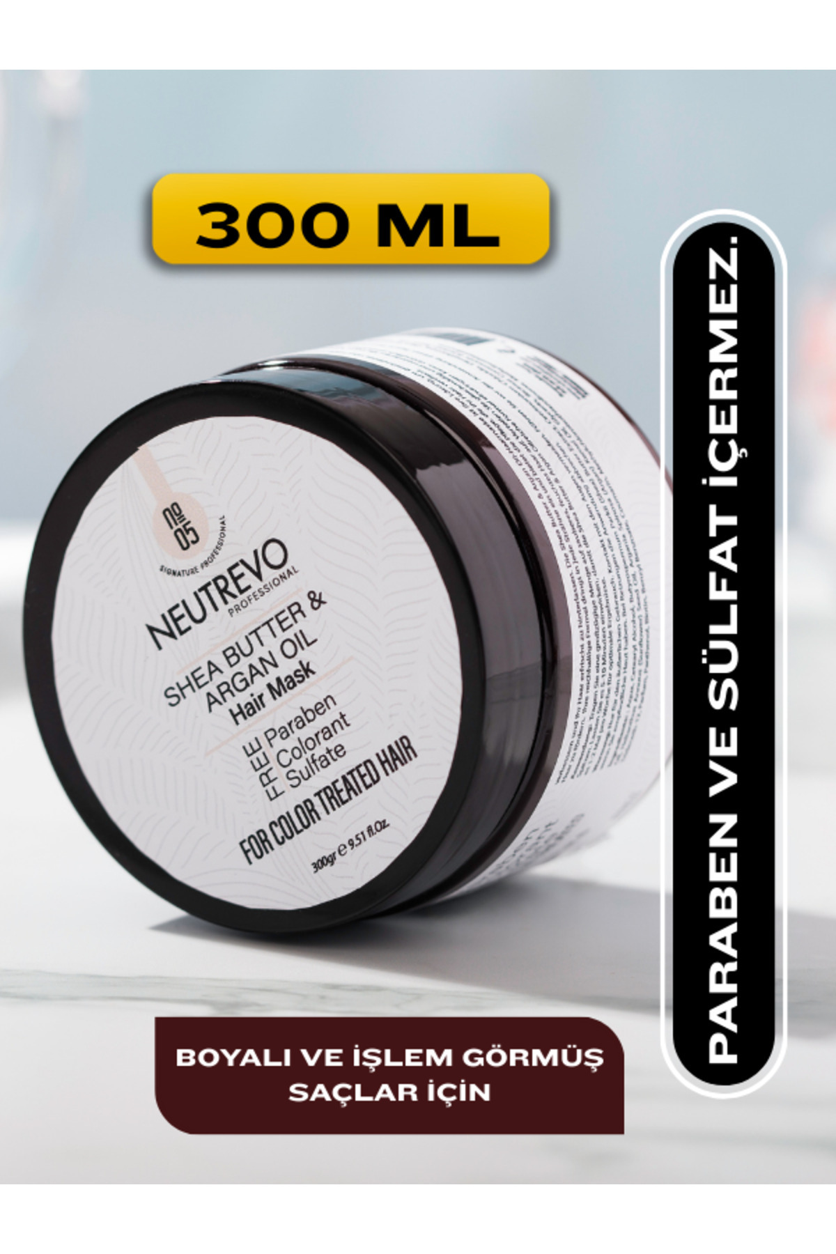 Neutrevo Professional No:5 Argan Serisi İpeksi Parlaklık Saç Bakım Maskesi 300 ML — NeutrevoNo5AI