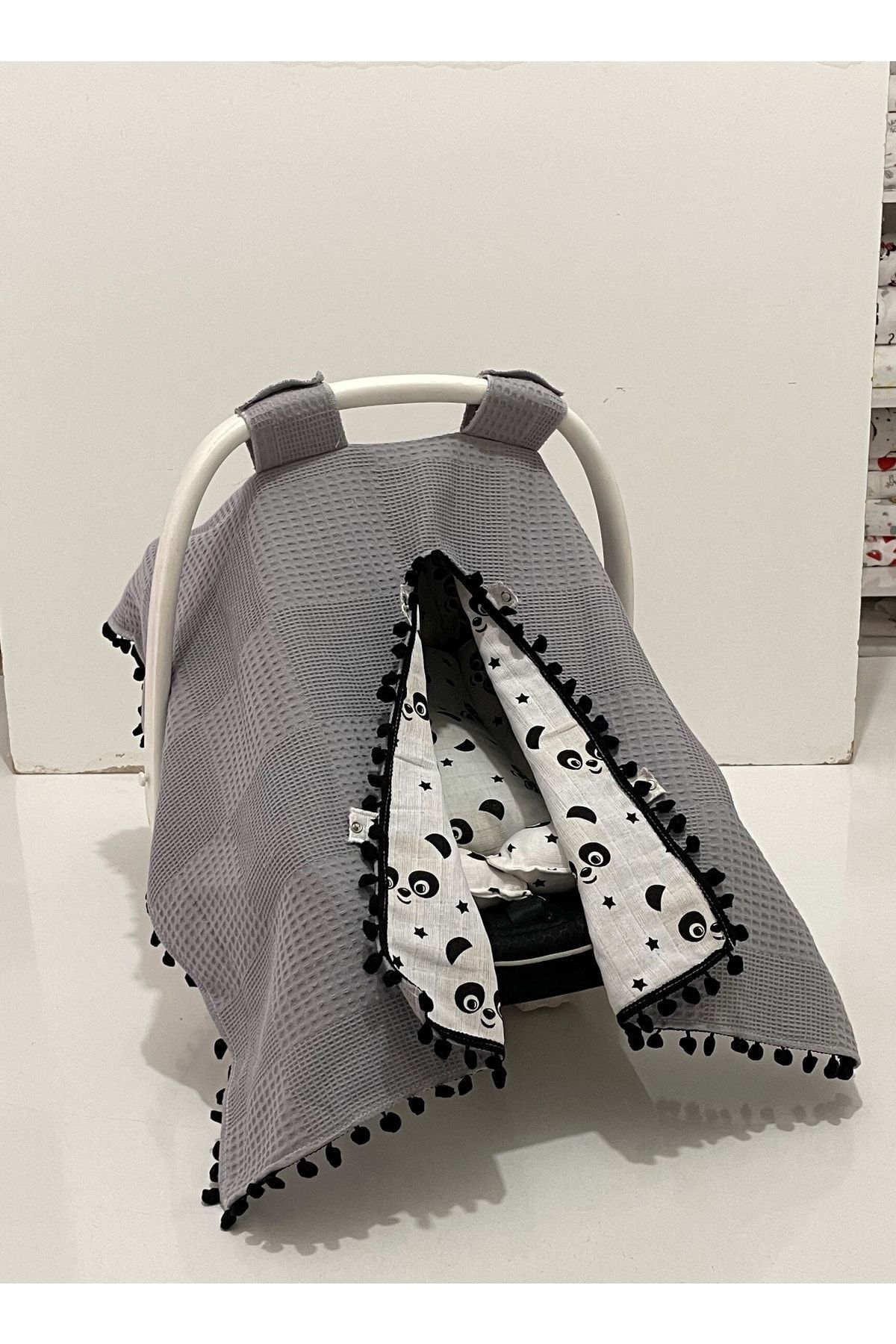 Babycitytr %100 Pamuk Çok Amaçlı Çift Katlı Müslin Puset Örtüsü & Minderi fotoğrafı 2 (önizleme)