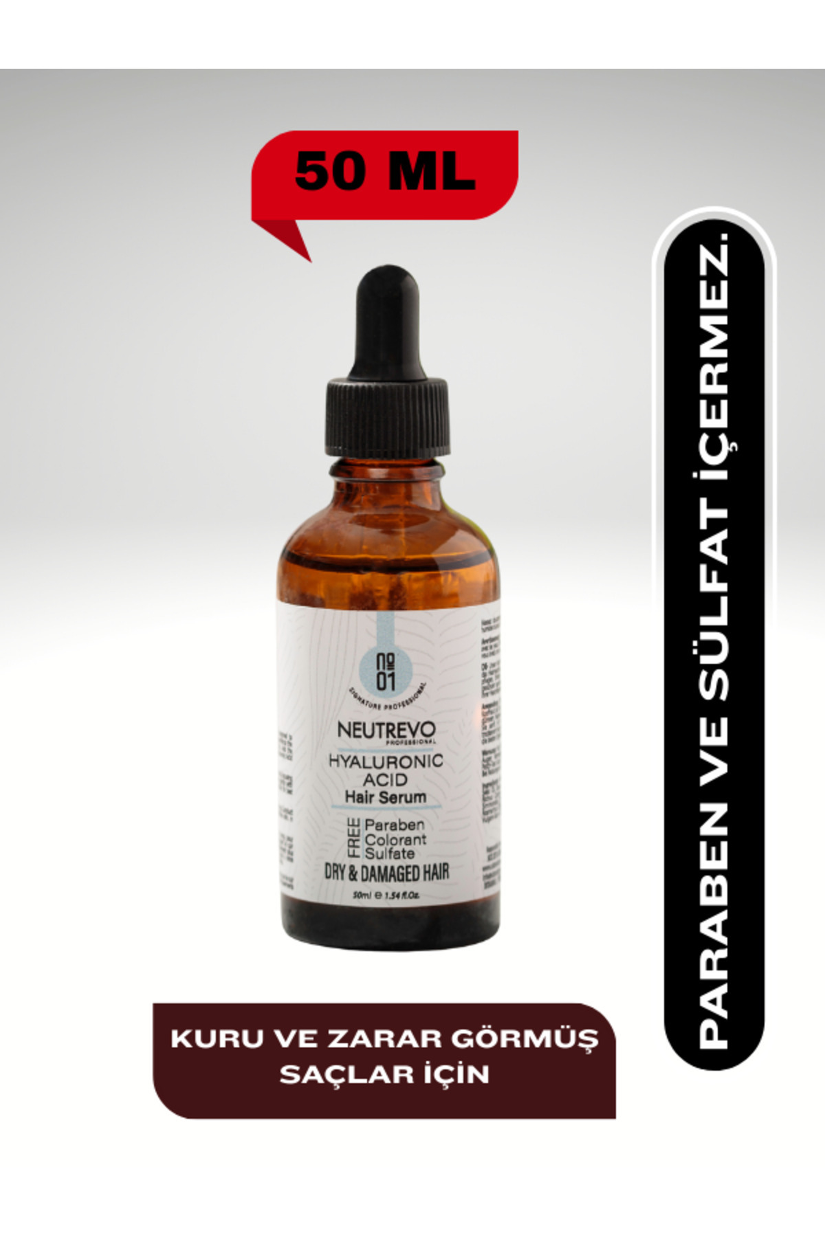 Neutrevo Professional No:1 Hyaluronic Acid Serisi Nem Ve Dolgunluk Veren Saç Bakım Serumu 50 ML — NeutrevoNo1SS