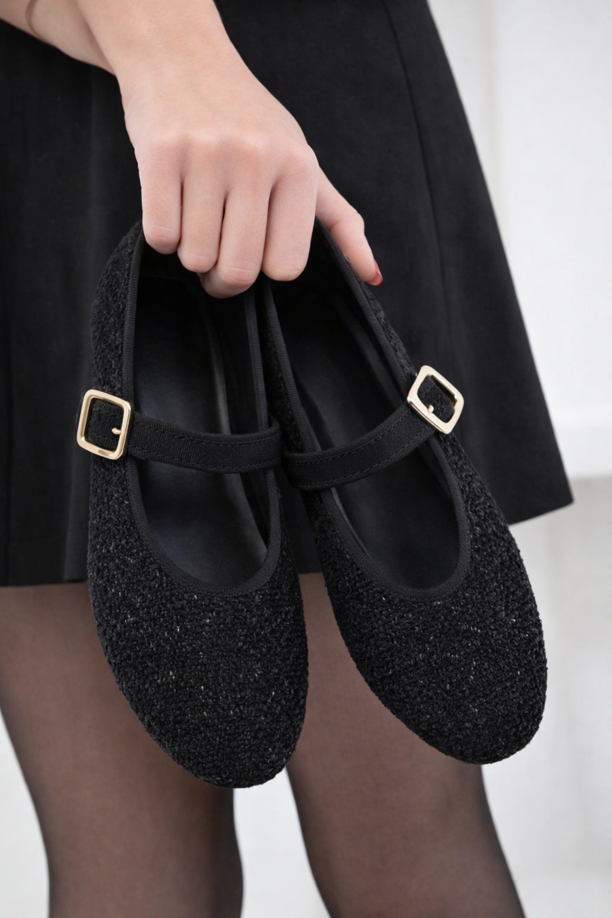 STOCON  Tüvit Kumaş Babet Şık Tokalı Ortopedik Taban Günlük Ayakkabı Ofis Ayakkabısı STC1198