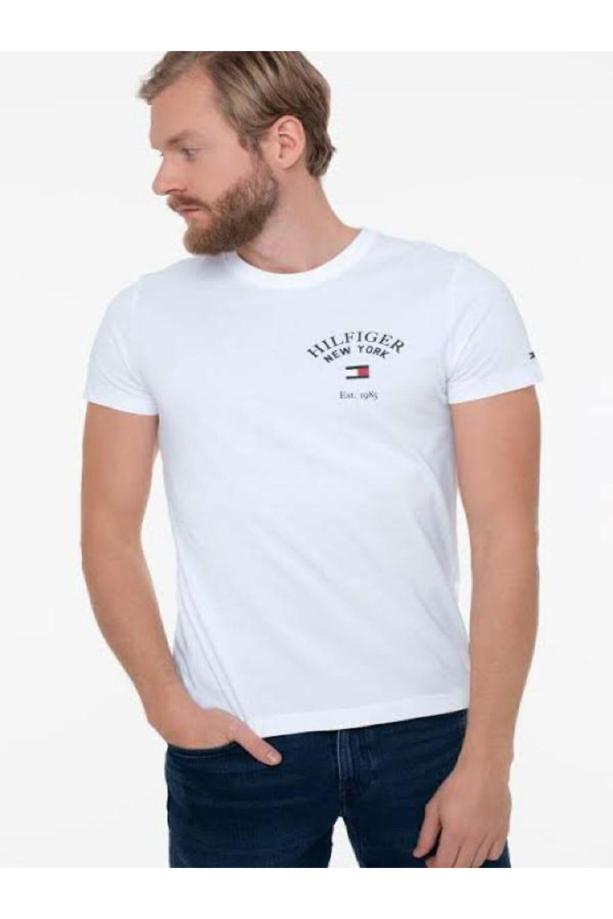 تامی هیلفیگر تیشرت آرک وارسیتی MW0MW33689 Tmavomodrá Regular Fit