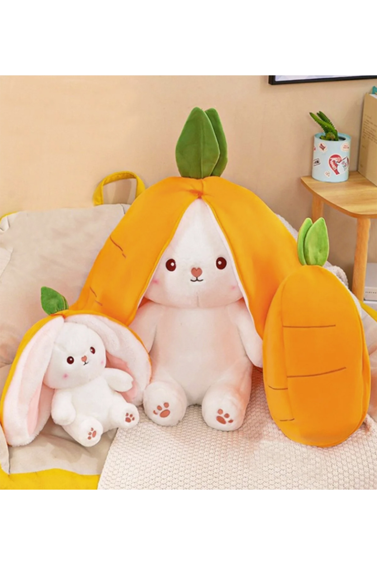 Pandamkee Havuç Tavşan Çantalı 50 cm Sevgiliye Özel fotoğrafı 4 (önizleme)
