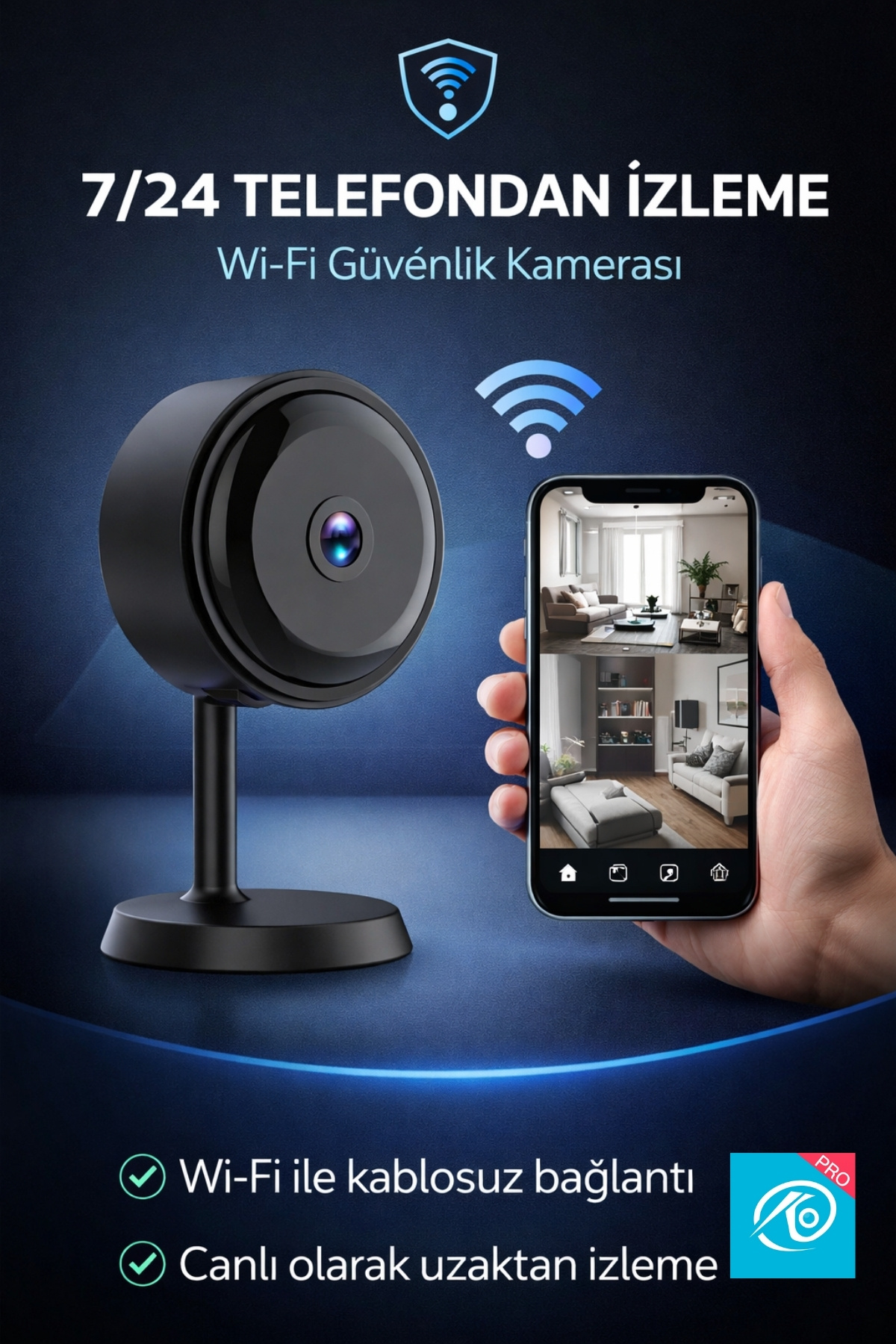 Venas Wİ-Fİ Mini Güvenlik Kamerası Bebek Evcil Hayvan Yaşlı Bakım İçin Gece Görüşlü fotoğrafı 4 (önizleme)
