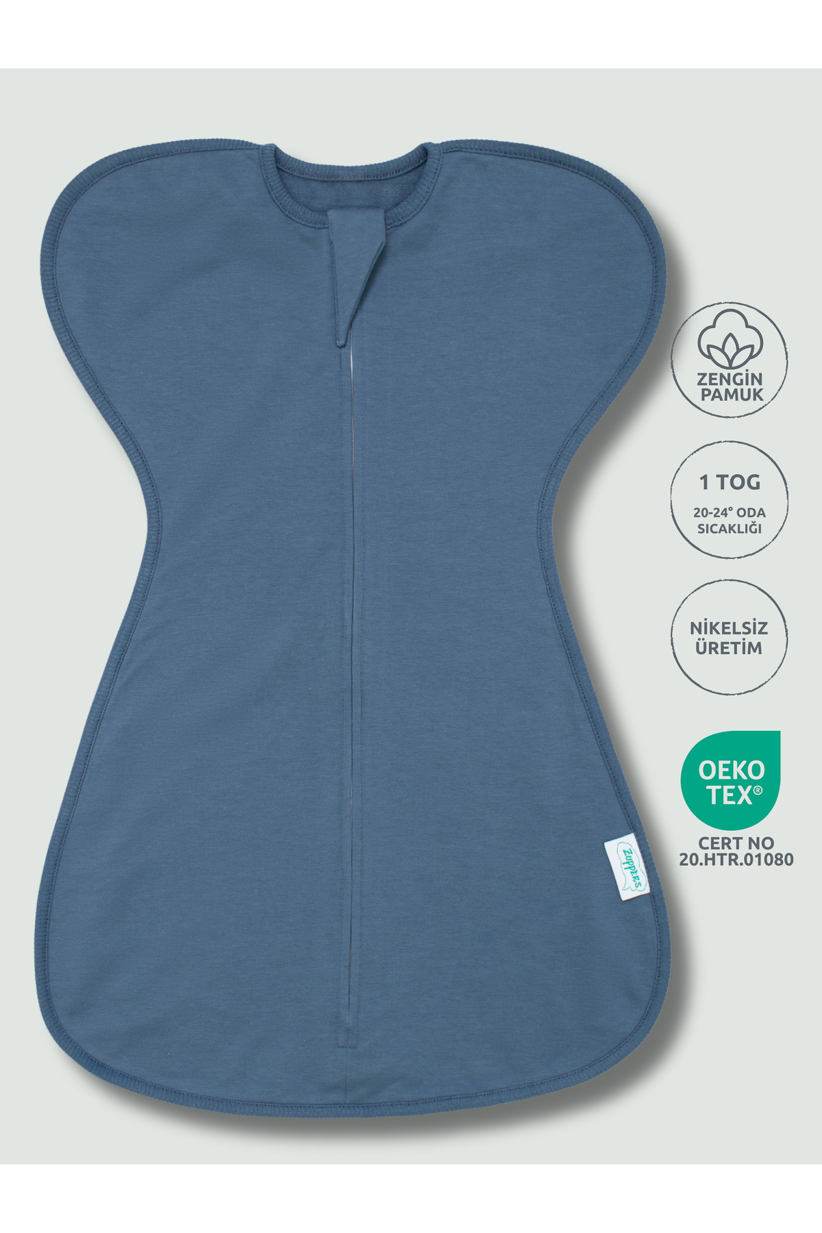 Butterfly Baby Swaddle Sleeping Bag - 1 tog - Indigo