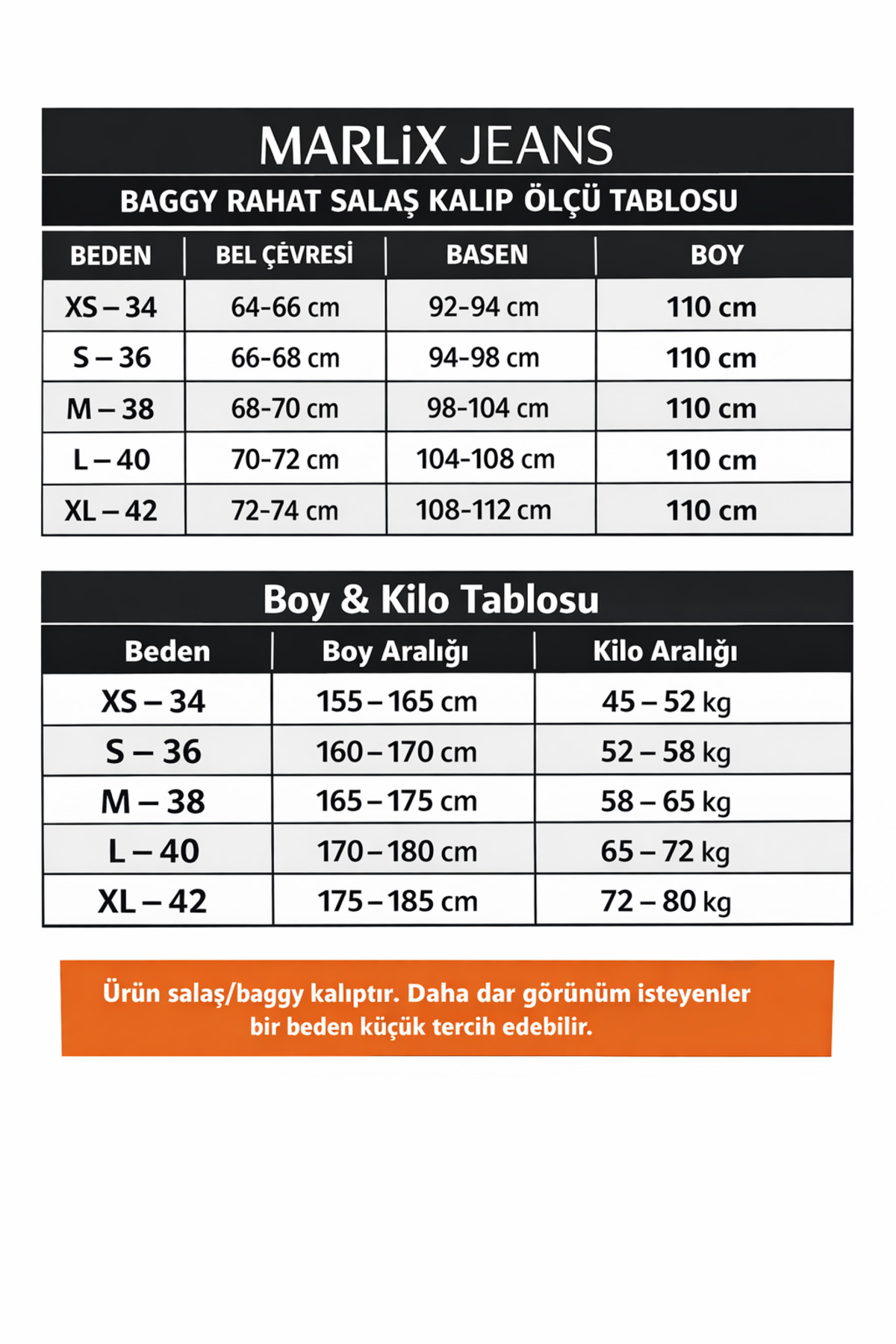 MARLİX  Baggy Salaş Cepli Bol Kesim Kot Pantolon - Görsel 2