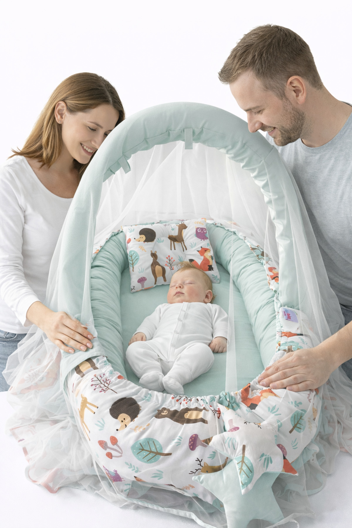 Jaju Baby Babynest Sevimli Orman Cibinlik Tüllü - Oyuncak Askılı Lüx Tasarım Jaju-babynest fotoğrafı 2 (önizleme)