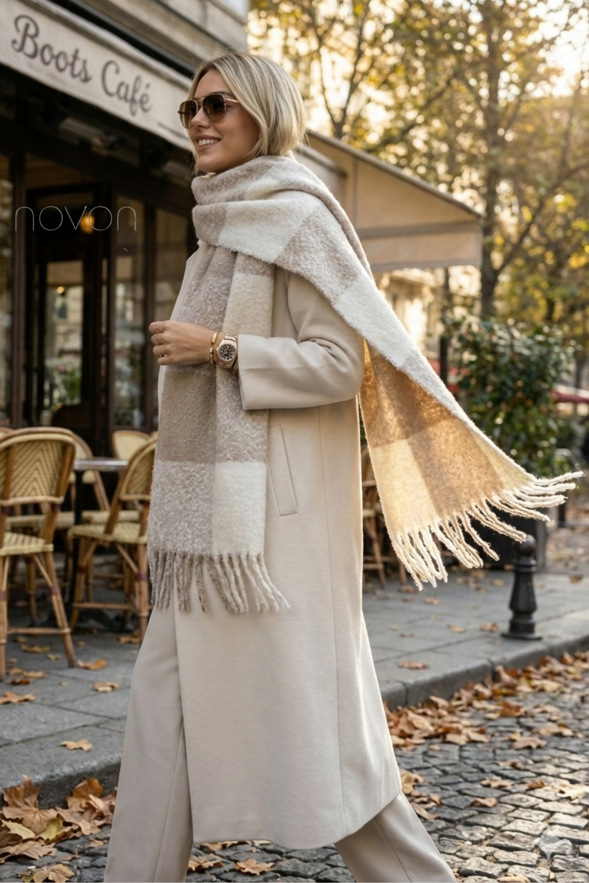 novon  Cairo Bouclé 100% Buklet Premium Atkı - Görsel 3