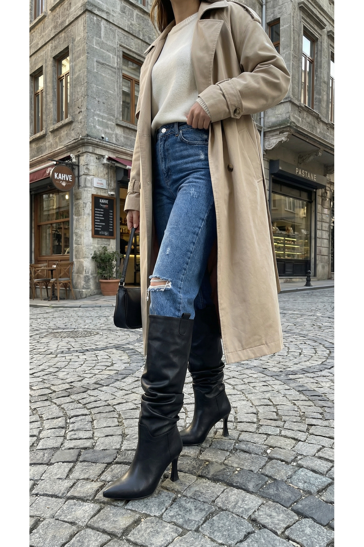 Riccon  Kadın Topuklu Çizme 00128511 Siyah Cilt