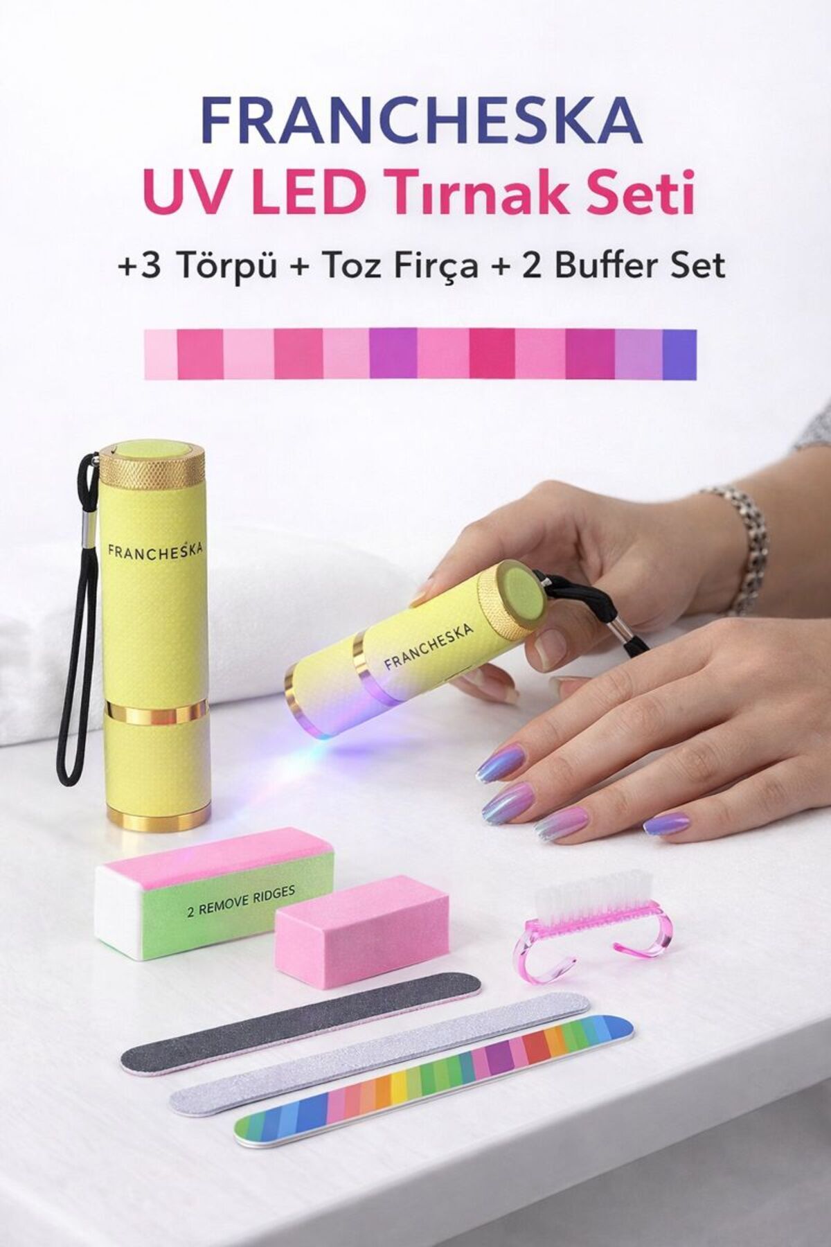 KALICI OJE JEL TİPS KURUTUCU UV LED EL FENERI KIT 7 AKSESUARLAR — FRNCFNR