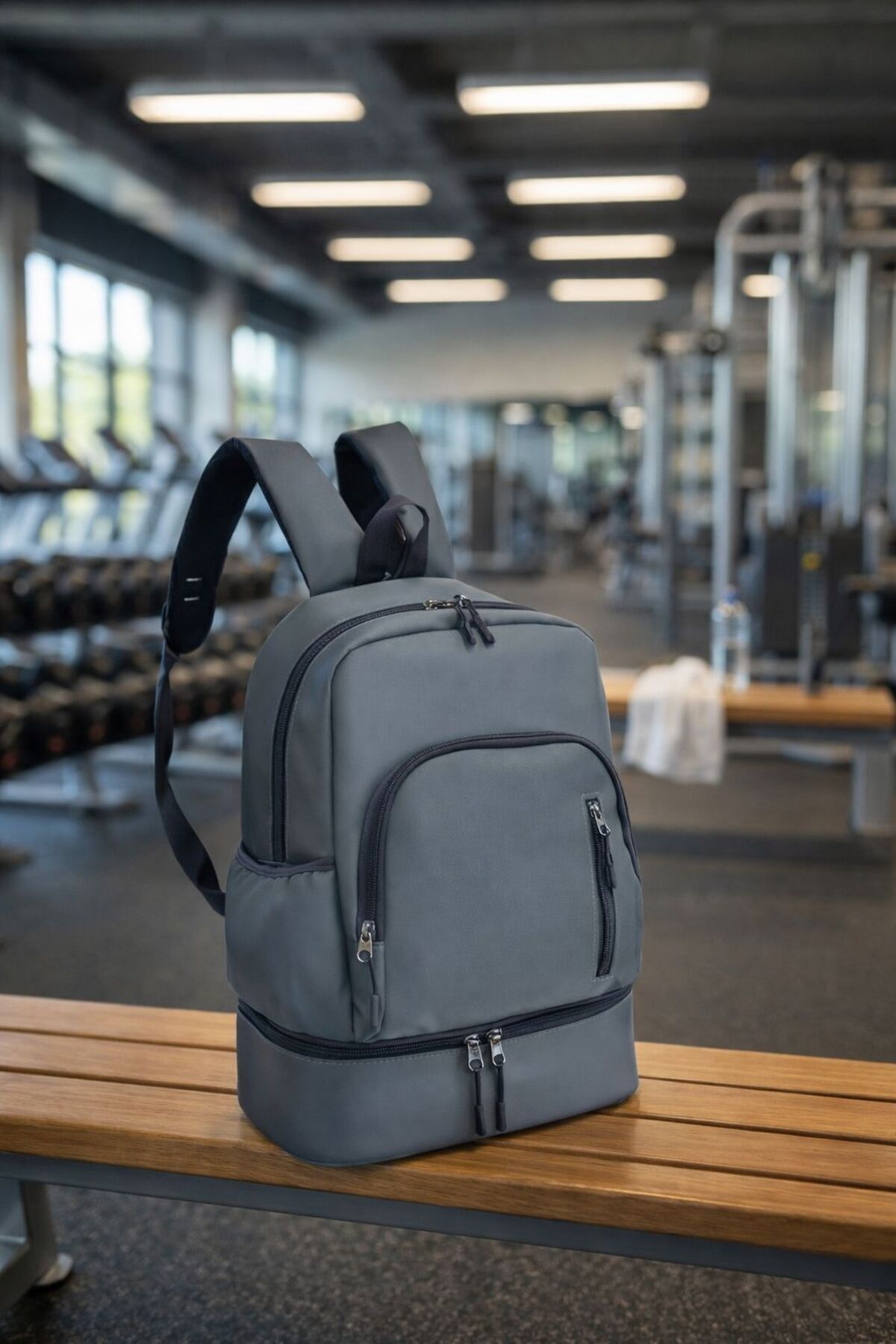 Bambus  Sporcu Sırt Çantası - Ayakkabı Bölmeli , Tablet, Telefon Bölmeli , Su Geçirmez Sporcu Sırt Çantası - Görsel 5