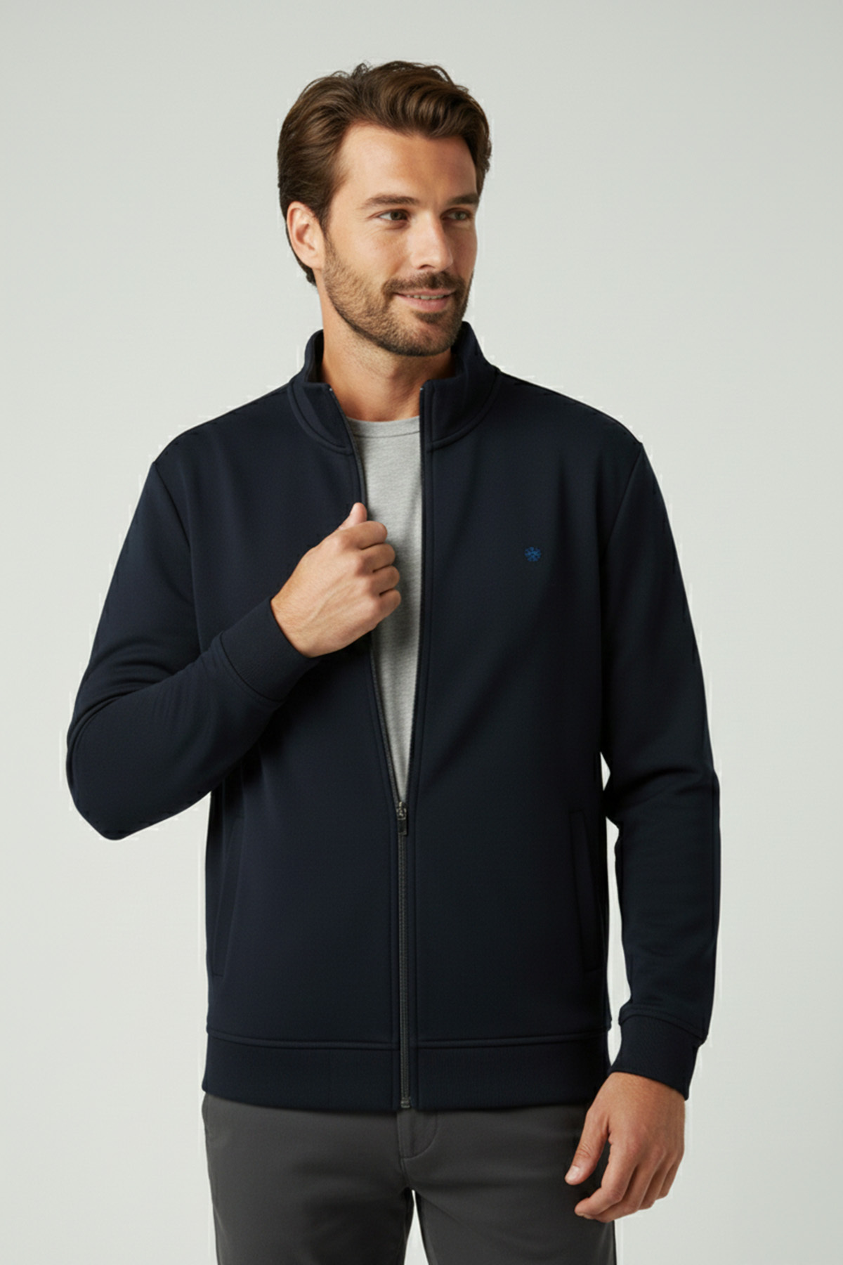 Buratti  Pamuk Karışımlı Regular Fit Dik Yaka Hırka Erkek HIRKA 5901223 - Görsel 3