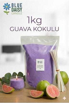 BlueDaisyCandle 1 Kg MENEKŞE MORU GUAVA kokulu Inci Tozu Mum ( 25 Adet 20 Cm ...