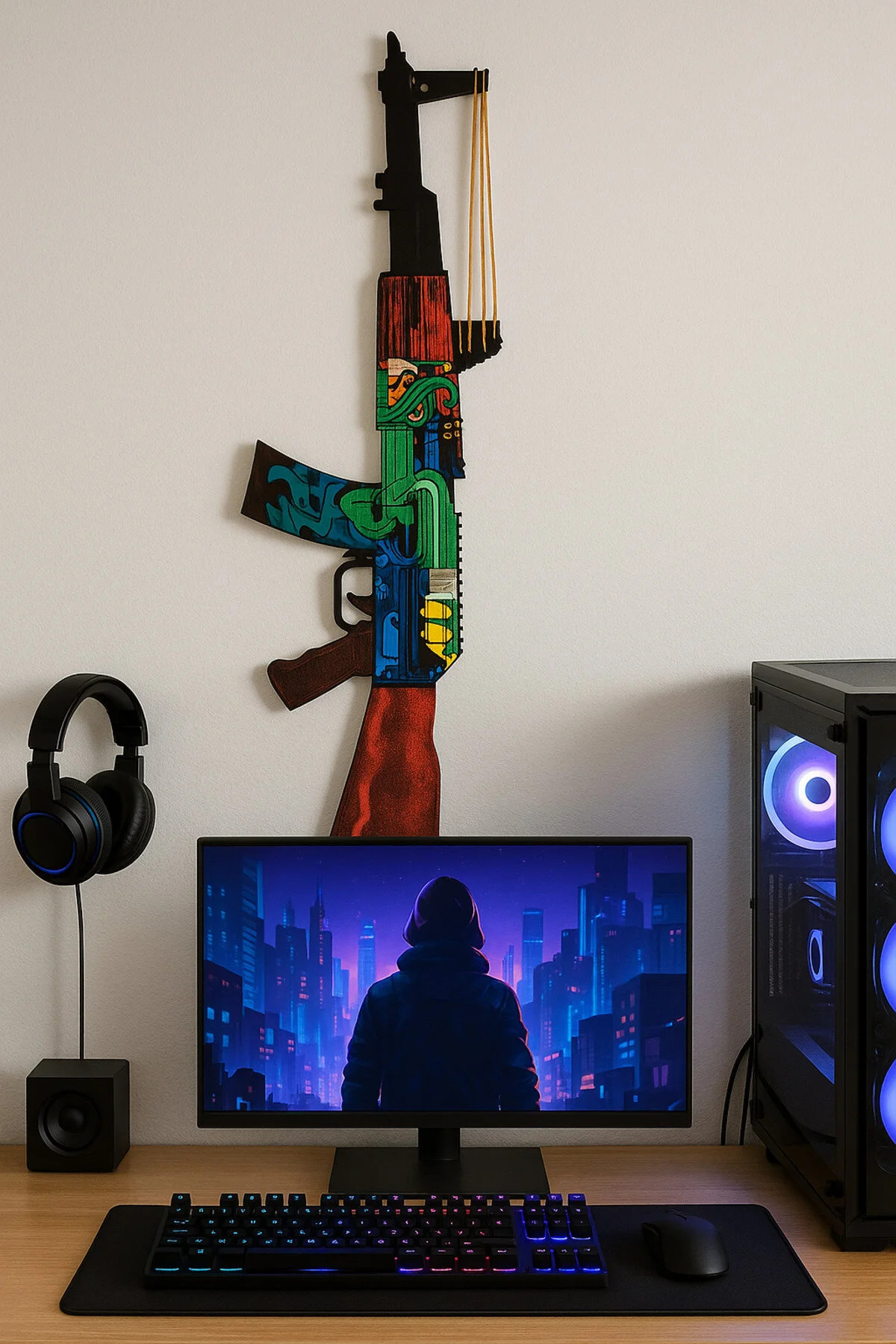 HG Home&Game لعبة خشبية على شكل ثعبان النار CS-GO AK-47 - لعبة تطلق ...