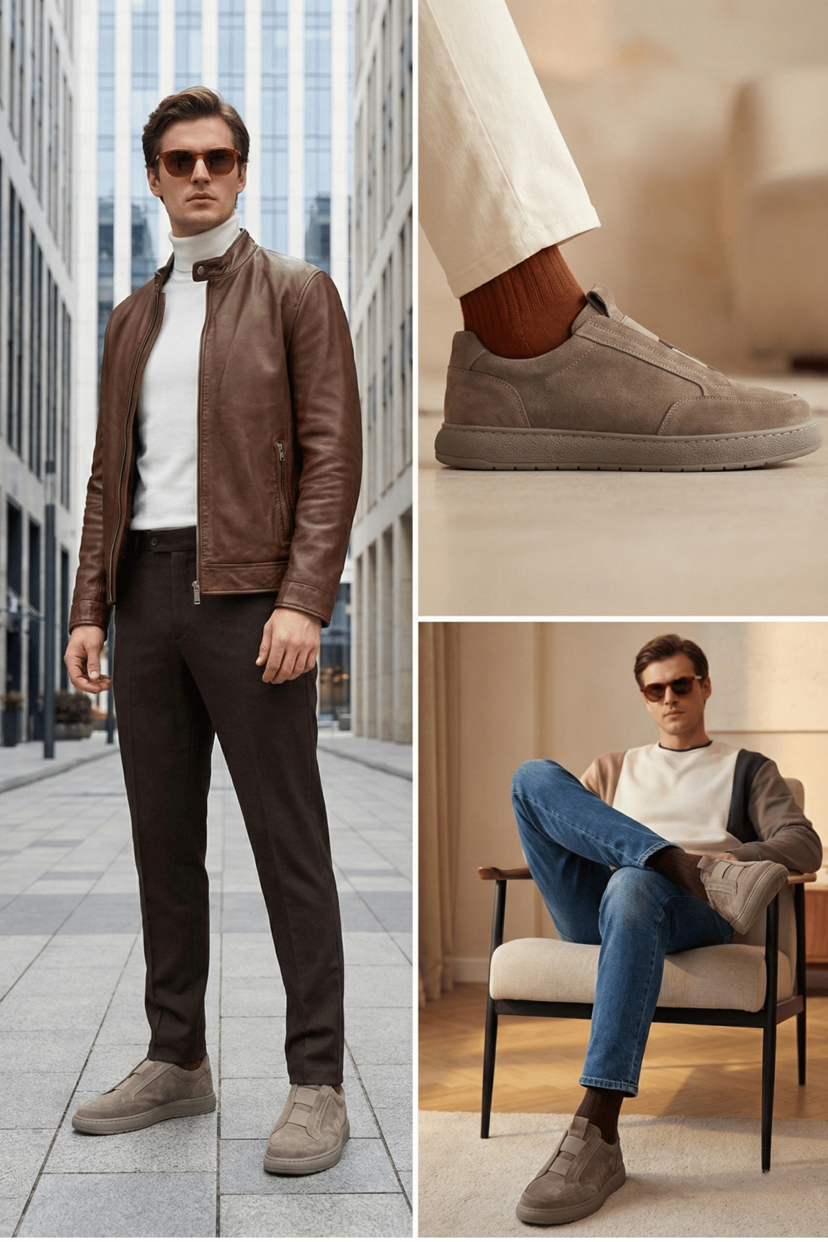 ALTA GRACIA  Erkek Klasik Hakiki Deri Ayakkabı Rahat Tabanlı Günlük Ofis Sneaker Ortopedik Kaymaz Okul Casual - Görsel 5