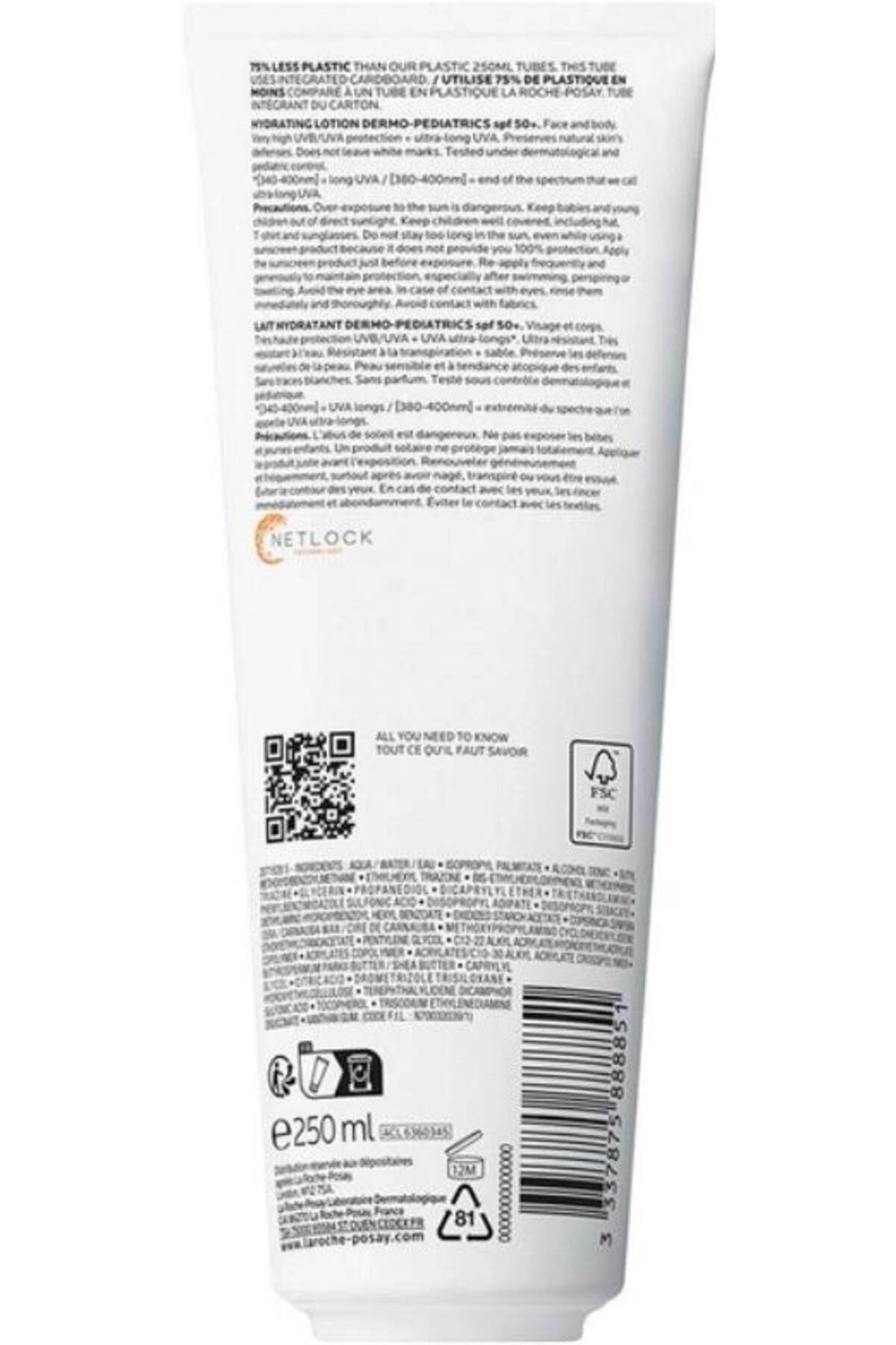 La Roche Posay Anthelios Dermo Pediatrics Hydrating Milk Spf50 250 ml fotoğrafı 3 (önizleme)