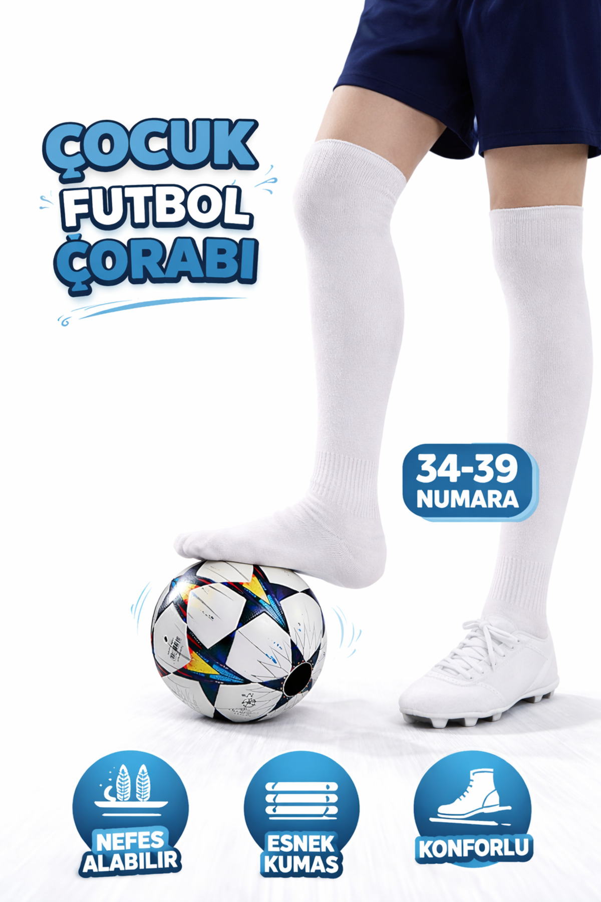 Kids Soccer Match Socks 33-39 Soccer Leggings Soccer Halısaha Socks Kids Konç Carpet Field Socks