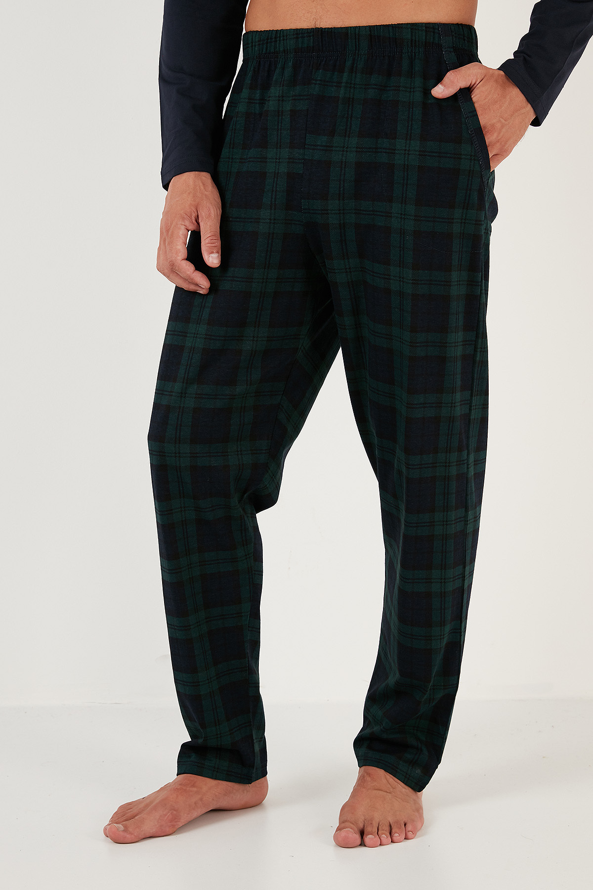 Buratti  Ekoseli Cepli Beli Lastikli % 100 Pamuk Regular Fit Pijama Takımı Erkek PİJAMA TAKIMI 657200 - Görsel 5