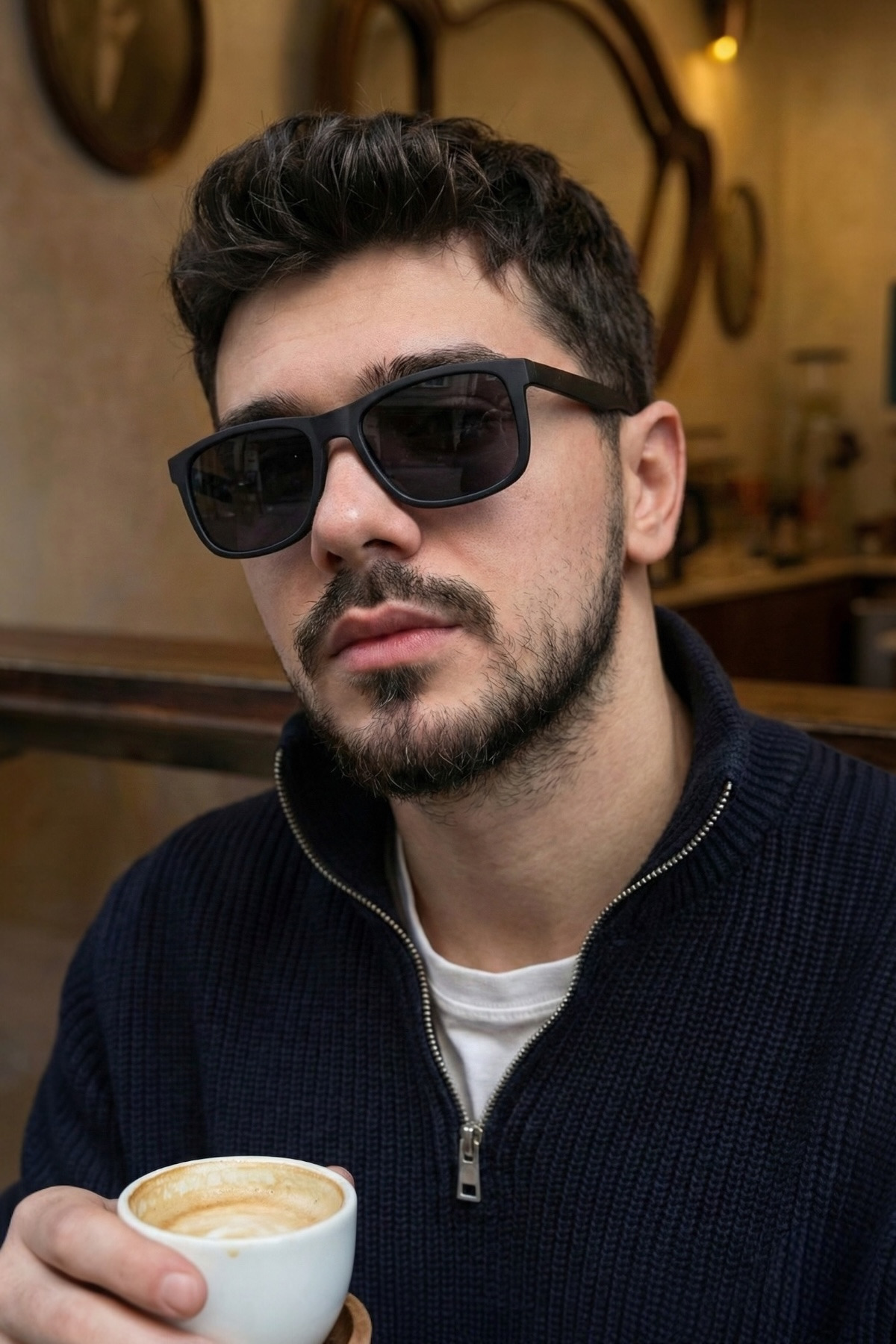 Eyesofia  Lorenzo Yüksek Kalite Kemik Kauçuk Siyah Unisex Güneş Gözlüğü