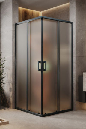 MONAQUA Arteko Duşakabin Kare - Antrasit Profil - Satine Buzlu 5mm Cam