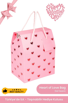 OGTWO Sevgililer Günü İçin Hediye Kutusu & Çanta Pembe Kalp Sevgili Hediye Pa...