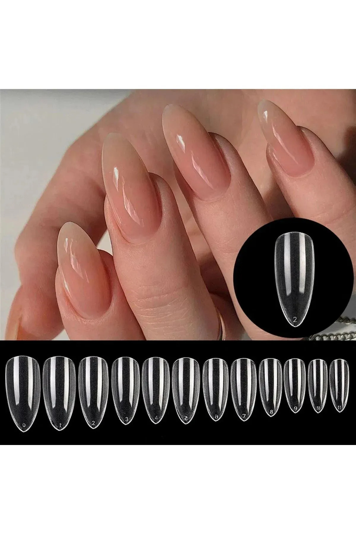 Nail Master 24'Lü Badem Takma Tırnak Şeffaf