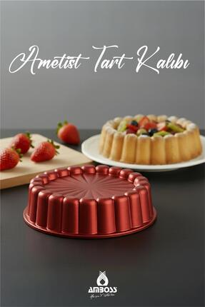 Amboss Ametist 26 cm Döküm Tart Kalıbı ( Kırmızı )