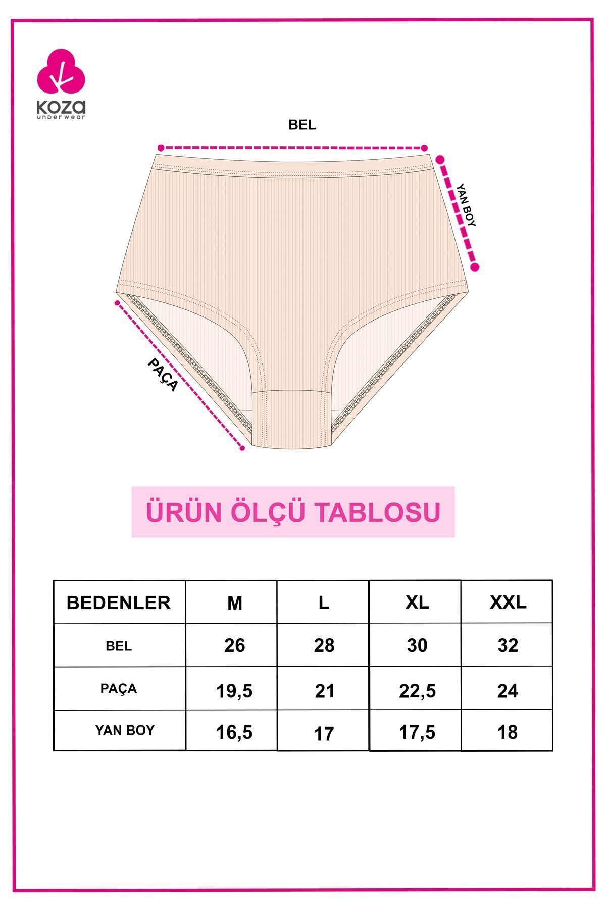 koza iç giyim Kadın 5'li Fitilli Ekstra Yüksek Bel Külot görsel 7