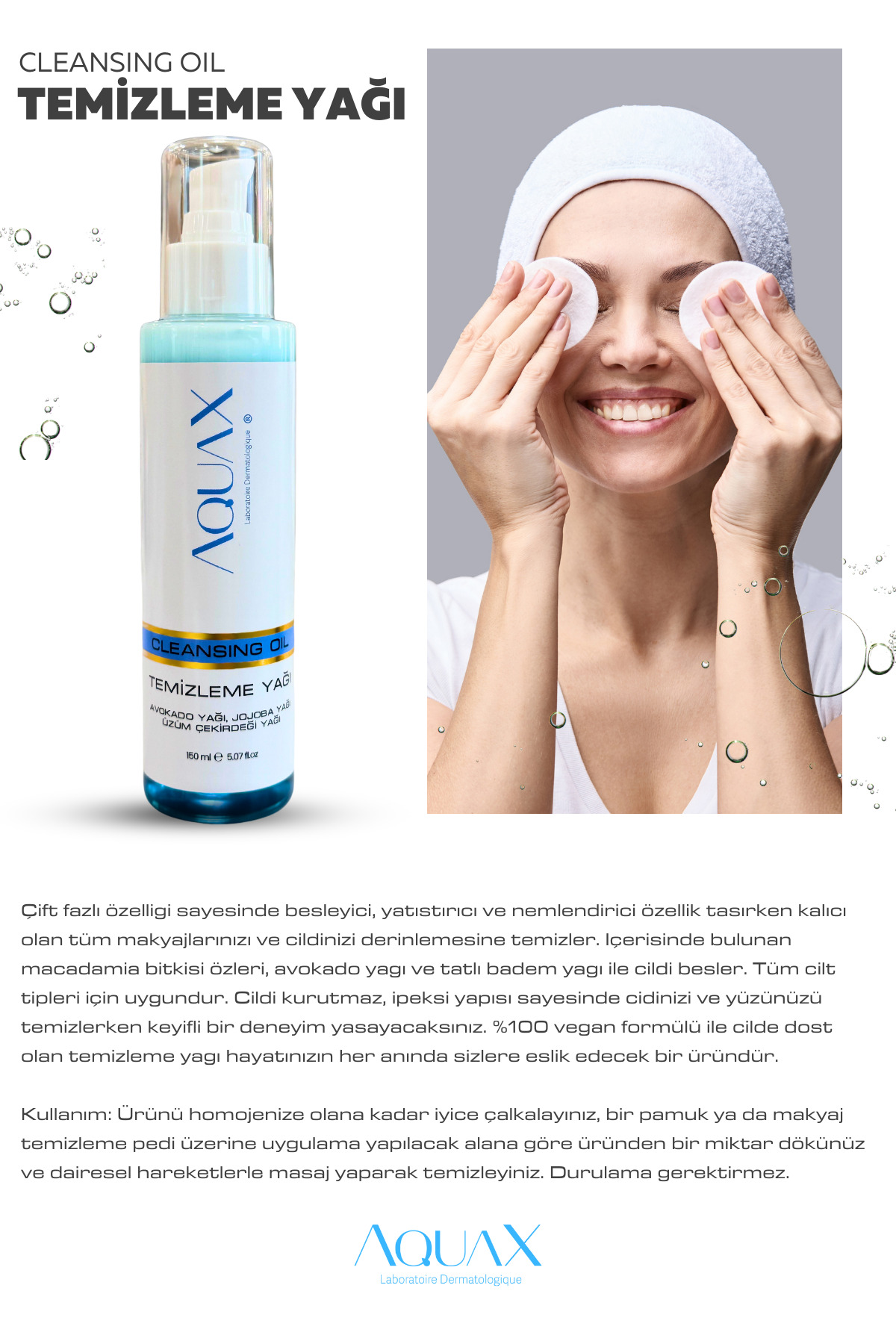 Besleyici Yüz Ve Vücut Temizleme Yağı 150 ml - Avokado, Jojoba Ve Üzüm Çekirdeği Yağı — TY9042 — تصویر 3 از 5