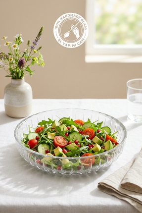 Glamis Selen Concept Sieana Model El Yapımı Cam Salata ve Meyve Kasesi