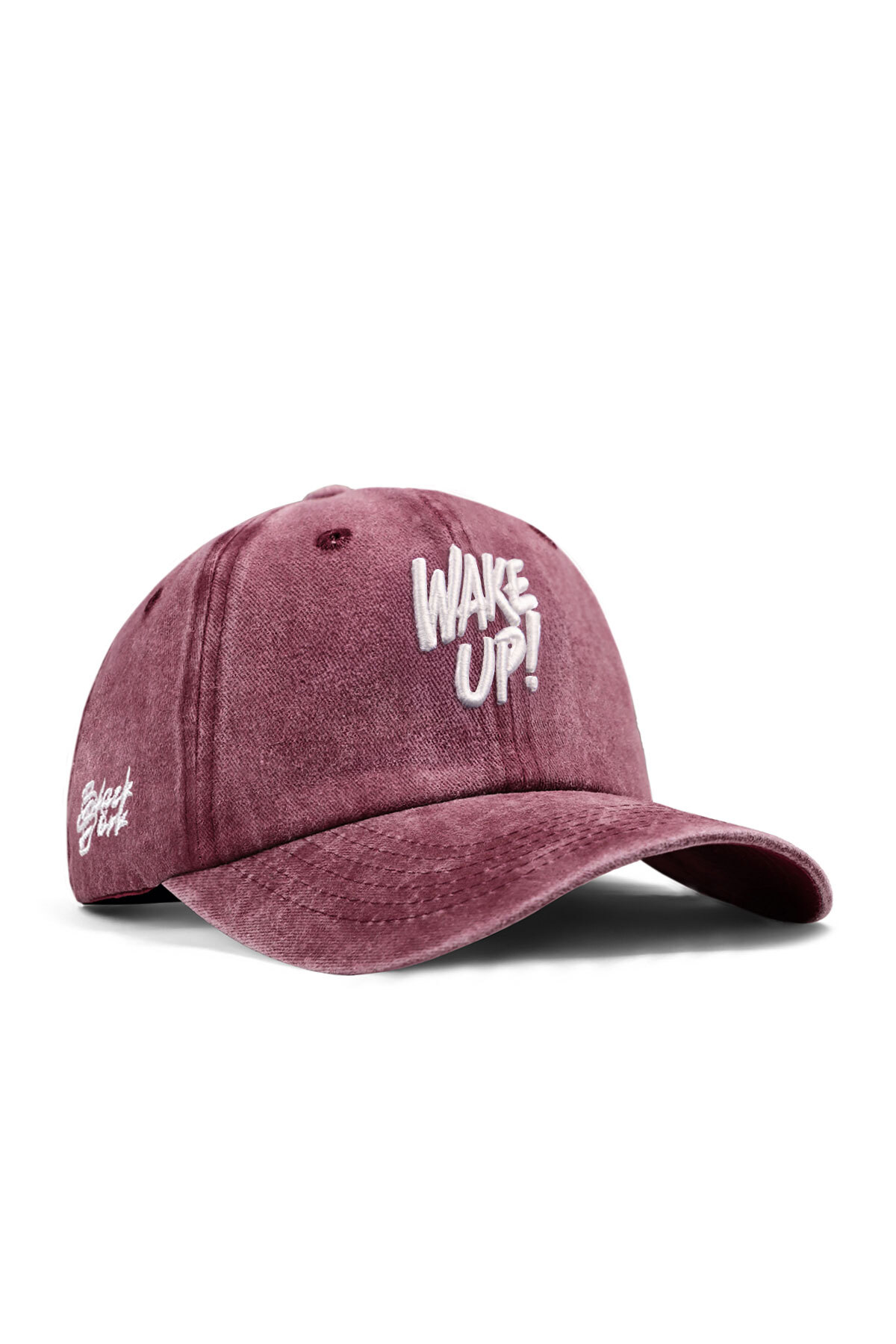BlackBörk Vintage (ESKİTME) Baseball Unisex Wake Up Bordo Şapka (CAP)