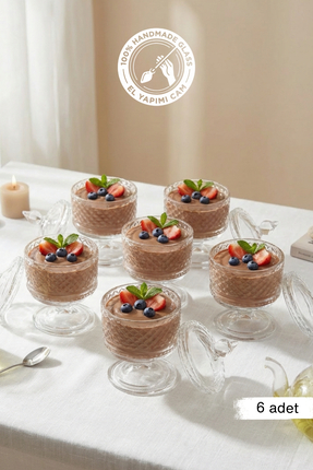 Glamis Selen Concept Şiler Model El Yapımı Cam Kurabiye ve Şekerlik 6'lı Set