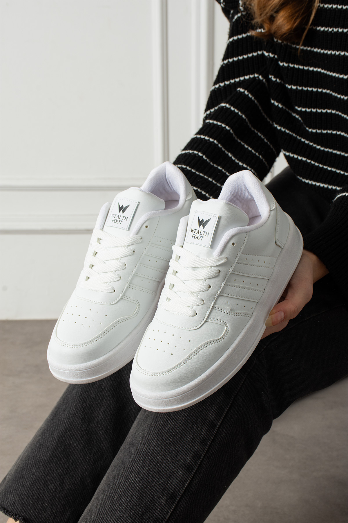 eformoda by emre yılmaz Beyaz Unisex Sneaker JH177 Bağcıklı Günlük