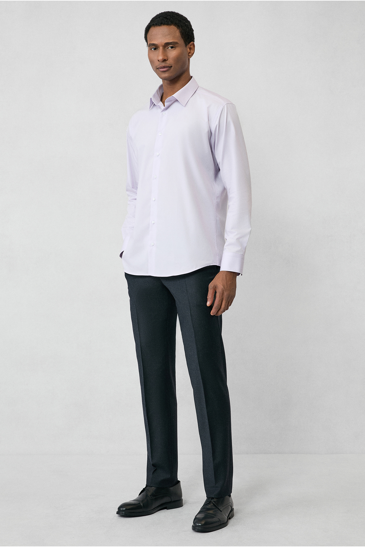 Kiğılı  Uzun Kol Slim Fit Dar Kesim Pamuk Klasik Gömlek - Görsel 7