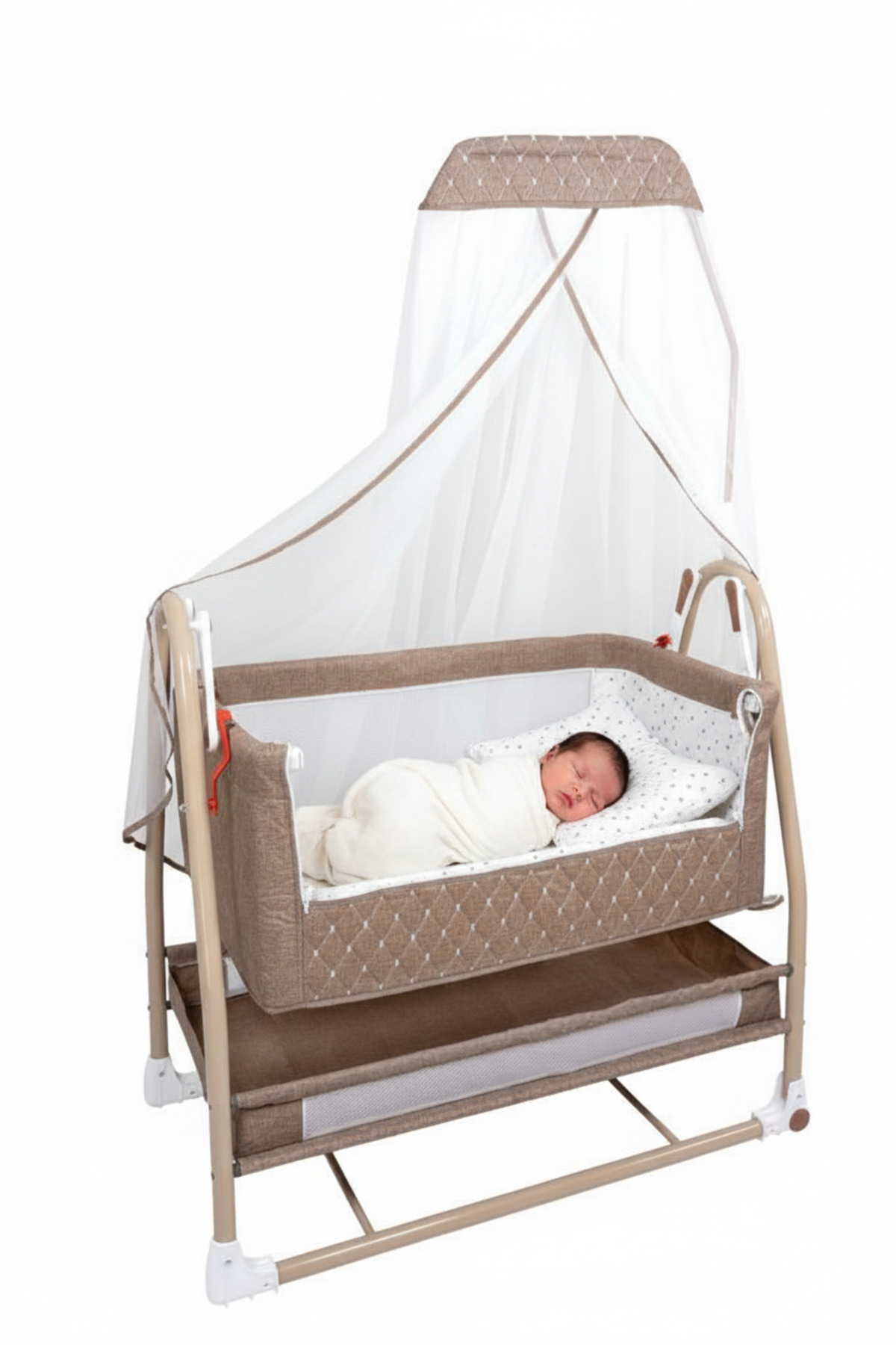 Tommybaby Royal Anne Yanı Beşik Tüllü Sepet Beşik Sallanabilir Bebek Beşiği Anne Yanı Beşik fotoğrafı 2 (önizleme)