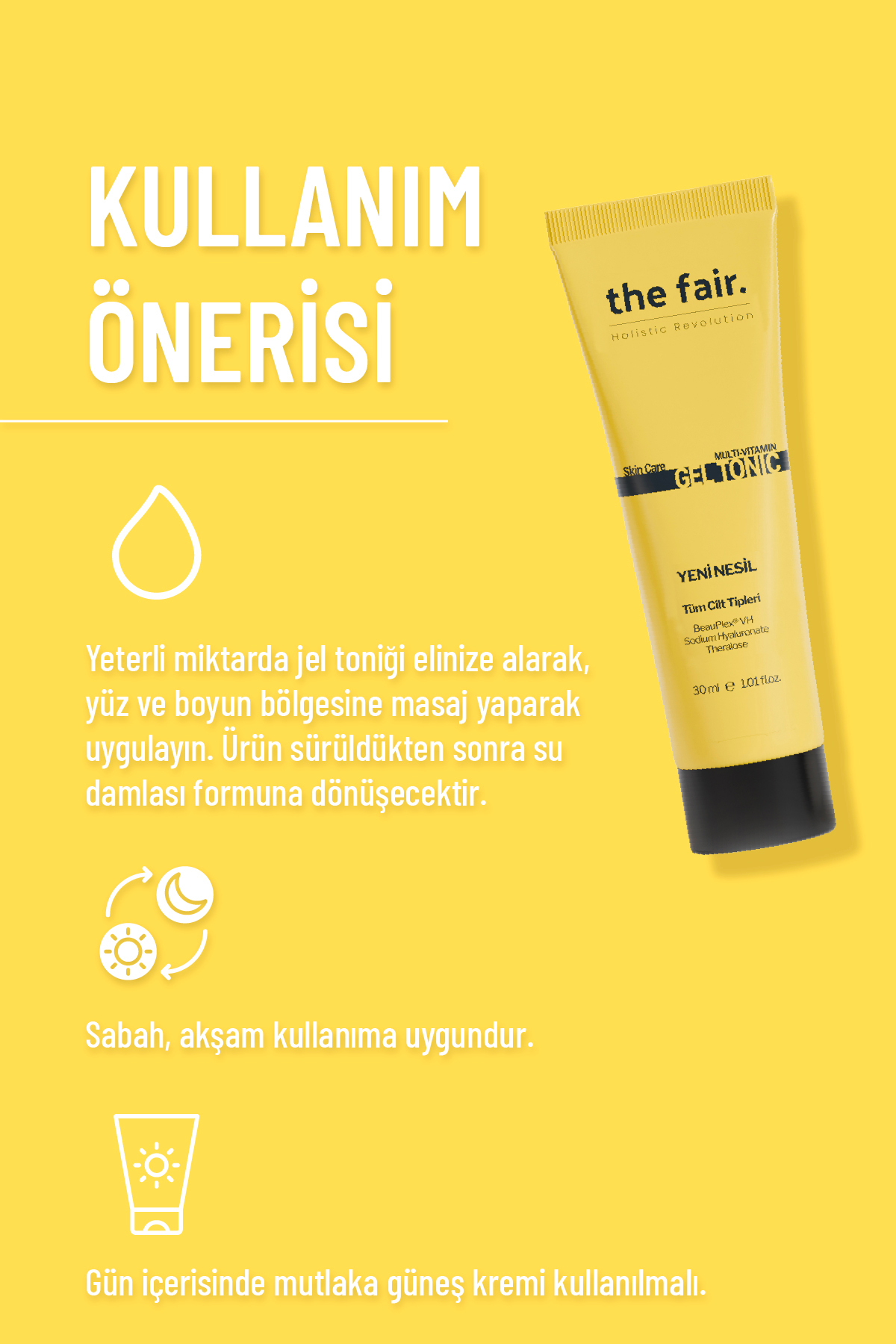 Multi Vitamin Jel Tonik Tüm Cilt Tipleri İçin Nemlendirici ve Ferahlatıcı Cilt Toniği 30 ml — TYCWH3WP0N169633394273857 — تصویر 4 از 5