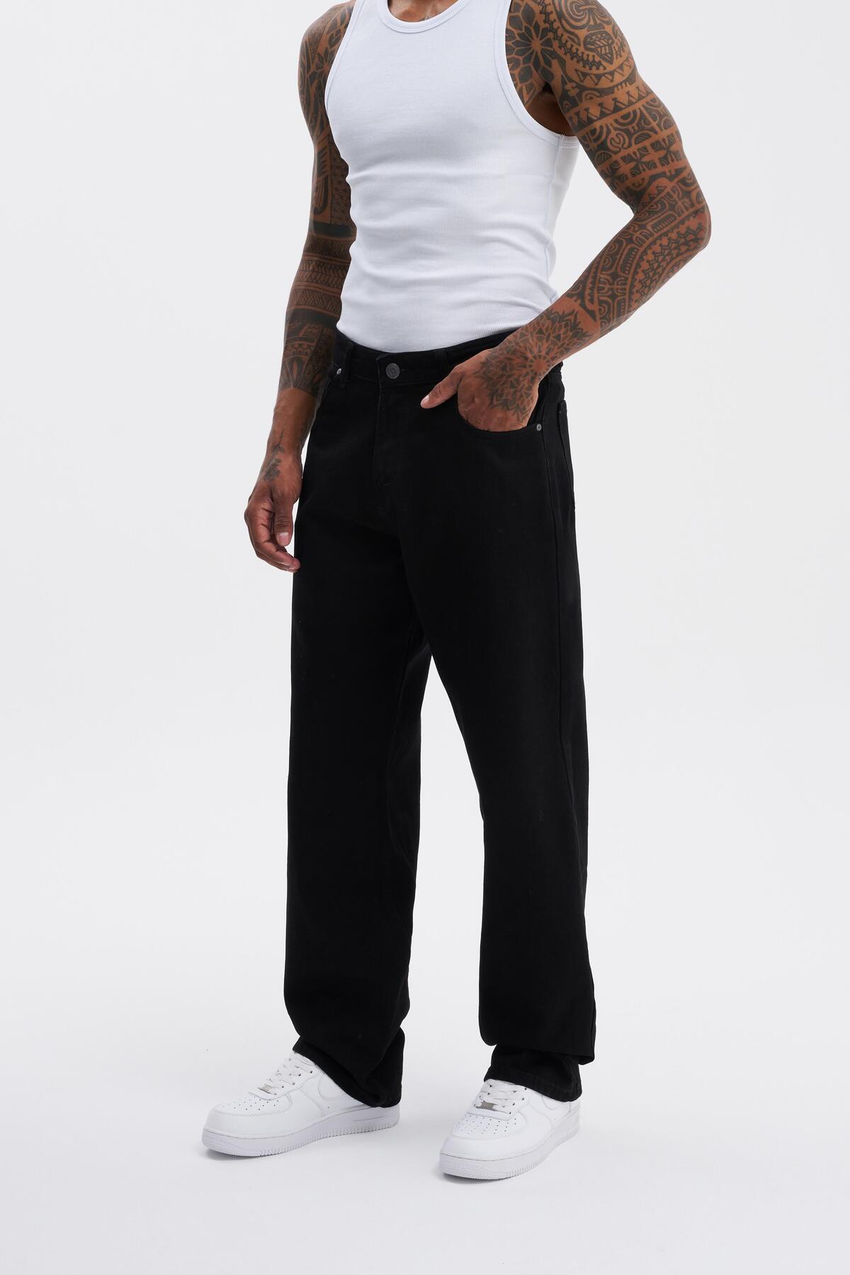 Machinist  Erkek Relaxed Baggy Jean Pantolon Siyah - Görsel 8