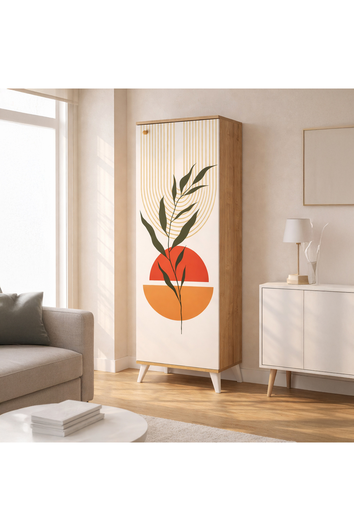 Junichi様用ページ Just Home Modern Çizgili Baskılı Çok Amaçlı Dolap - Beyaz / Safir